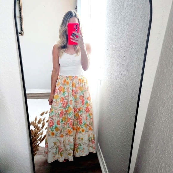 Rachel Zoe Dresses & Skirts - Rachel Zoe 100% Cotton Fully Lined Pull On Floral Maxi Skirt 4 Colorful Rare New